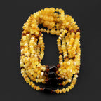 Baltic Amber Baby Teething Necklace Roundel Milky Yellow Glossy Finish - Wholesale Lot of 10pcs - 32cm / 12.6in - XLE18