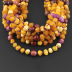 Baltic Amber, Purple Jasper & Mookaite Baby Teething Necklace Baroque Milky Yellow Raw Finish - Wholesale Lot of 10pcs - 32cm / 12.6in - AGL33