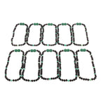 Baltic Amber & Green Agate Baby Teething Necklace Baroque Black Glossy Finish - Wholesale Lot of 10pcs - 32cm / 12.6in - LE550-S