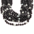Baltic Amber & Kiwi Jasper Eye Baby Teething Necklace Baroque Black Glossy Finish - Wholesale Lot of 10pcs - 32cm / 12.6in - LE551-S
