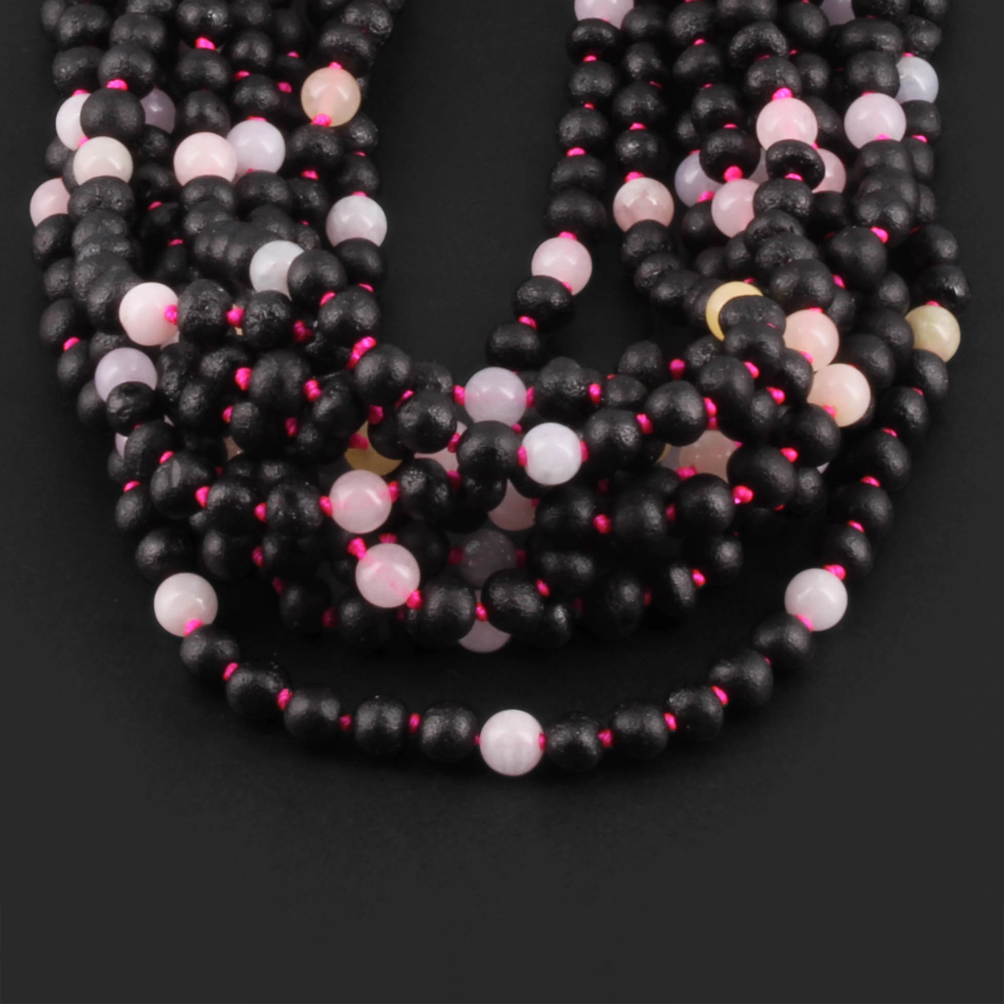 Baltic Amber & Morganite Baby Teething Necklace Baroque Multicolor Glossy Finish - Wholesale Lot of 10pcs - 32cm / 12.6in - LE558-S