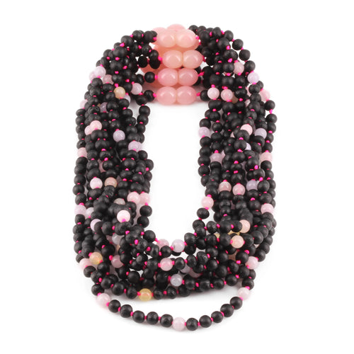 Baltic Amber & Morganite Baby Teething Necklace Baroque Multicolor Glossy Finish - Wholesale Lot of 10pcs - 32cm / 12.6in - LE558-S