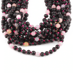 Baltic Amber & Morganite Baby Teething Necklace Baroque Multicolor Glossy Finish - Wholesale Lot of 10pcs - 32cm / 12.6in - LE558-S