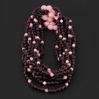 Baltic Amber & Rose Quartz Baby Teething Necklace Baroque Black Matte Finish - Wholesale Lot of 10pcs - 32cm / 12.6in - LE549-S