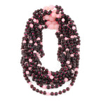 Baltic Amber & Rose Quartz Baby Teething Necklace Baroque Black Matte Finish - Wholesale Lot of 10pcs - 32cm / 12.6in - LE549-S