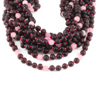 Baltic Amber & Rose Quartz Baby Teething Necklace Baroque Black Matte Finish - Wholesale Lot of 10pcs - 32cm / 12.6in - LE549-S