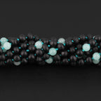 Baltic Amber & Sky Blue Jade Baby Teething Necklace Baroque Black Matte Finish - Wholesale Lot of 10pcs - 32cm / 12.6in - LE547-S