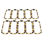 Baltic Amber & Citrine Baby Teething Necklace Baroque Dark Cognac Glossy Finish - Wholesale Lot of 10pcs - 32cm / 12.6in - AGL35