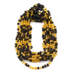 Baltic Amber & Citrine Baby Teething Necklace Baroque Dark Cognac Glossy Finish - Wholesale Lot of 10pcs - 32cm / 12.6in - AGL35