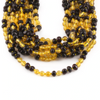 Baltic Amber & Citrine Baby Teething Necklace Baroque Dark Cognac Glossy Finish - Wholesale Lot of 10pcs - 32cm / 12.6in - AGL35