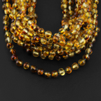 Baltic Amber Baby Teething Necklace Baroque Green Glossy Finish - Wholesale Lot of 10pcs - 32cm / 12.6in - XB54G