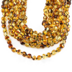 Baltic Amber Baby Teething Necklace Baroque Green Glossy Finish - Wholesale Lot of 10pcs - 32cm / 12.6in - XB54G