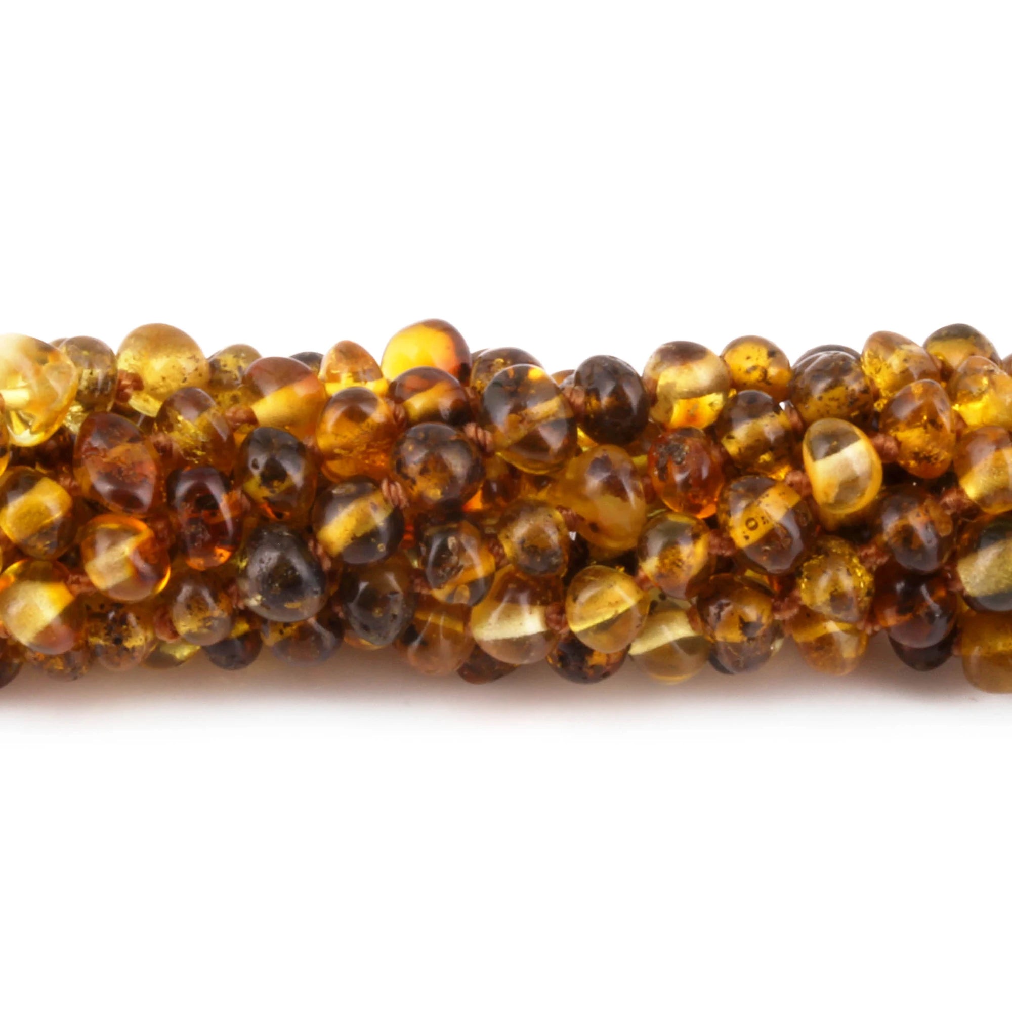 Baltic Amber Baby Teething Necklace Baroque Green Glossy Finish - Wholesale Lot of 10pcs - 32cm / 12.6in - XB43G