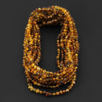 Baltic Amber Baby Teething Necklace Baroque Green Glossy Finish - Wholesale Lot of 10pcs - 32cm / 12.6in - XB43G