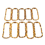 Baltic Amber Baby Teething Necklace Baroque Green Glossy Finish - Wholesale Lot of 10pcs - 32cm / 12.6in - XB43G