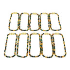 Baltic Amber & Green Tiger Eye Baby Teething Necklace Baroque Multicolor Glossy Finish - Wholesale Lot of 10pcs - 32cm / 12.6in - LE457 V2