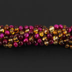 Baltic Amber & Magenta Tiger Eye Baby Teething Necklace Baroque Multicolor Glossy Finish - Wholesale Lot of 10pcs - 32cm / 12.6in - LE456 V2