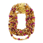 Baltic Amber & Magenta Tiger Eye Baby Teething Necklace Baroque Multicolor Glossy Finish - Wholesale Lot of 10pcs - 32cm / 12.6in - LE456