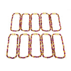 Baltic Amber & Magenta Tiger Eye Baby Teething Necklace Baroque Multicolor Glossy Finish - Wholesale Lot of 10pcs - 32cm / 12.6in - LE456 V2