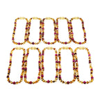 Baltic Amber & Magenta Tiger Eye Baby Teething Necklace Baroque Multicolor Glossy Finish - Wholesale Lot of 10pcs - 32cm / 12.6in - LE456