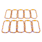 Baltic Amber & Amethyst Baby Teething Necklace Baroque Milky Orange Glossy Finish - Wholesale Lot of 10pcs - 32cm / 12.6in - AGL37