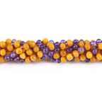 Baltic Amber & Amethyst Baby Teething Necklace Baroque Milky Orange Glossy Finish - Wholesale Lot of 10pcs - 32cm / 12.6in - AGL37