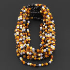 Baltic Amber & Blue Chalcedony Baby Teething Necklace Baroque Multicolor Glossy Finish - Wholesale Lot of 10pcs - 32cm / 12.6in - AG61