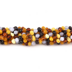 Baltic Amber & Blue Chalcedony Baby Teething Necklace Baroque Multicolor Glossy Finish - Wholesale Lot of 10pcs - 32cm / 12.6in - AG61