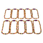 Baltic Amber & Pink Agate Baby Teething Necklace Baroque Multicolor Glossy Finish - Wholesale Lot of 10pcs - 32cm / 12.6in - LE458-S