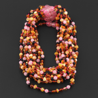 Baltic Amber & Rose Quartz Baby Teething Necklace Baroque Multicolor Glossy Finish - Wholesale Lot of 10pcs - 32cm / 12.6in - LE459-S