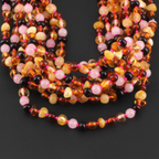 Baltic Amber & Rose Quartz Baby Teething Necklace Baroque Multicolor Glossy Finish - Wholesale Lot of 10pcs - 32cm / 12.6in - LE459-S