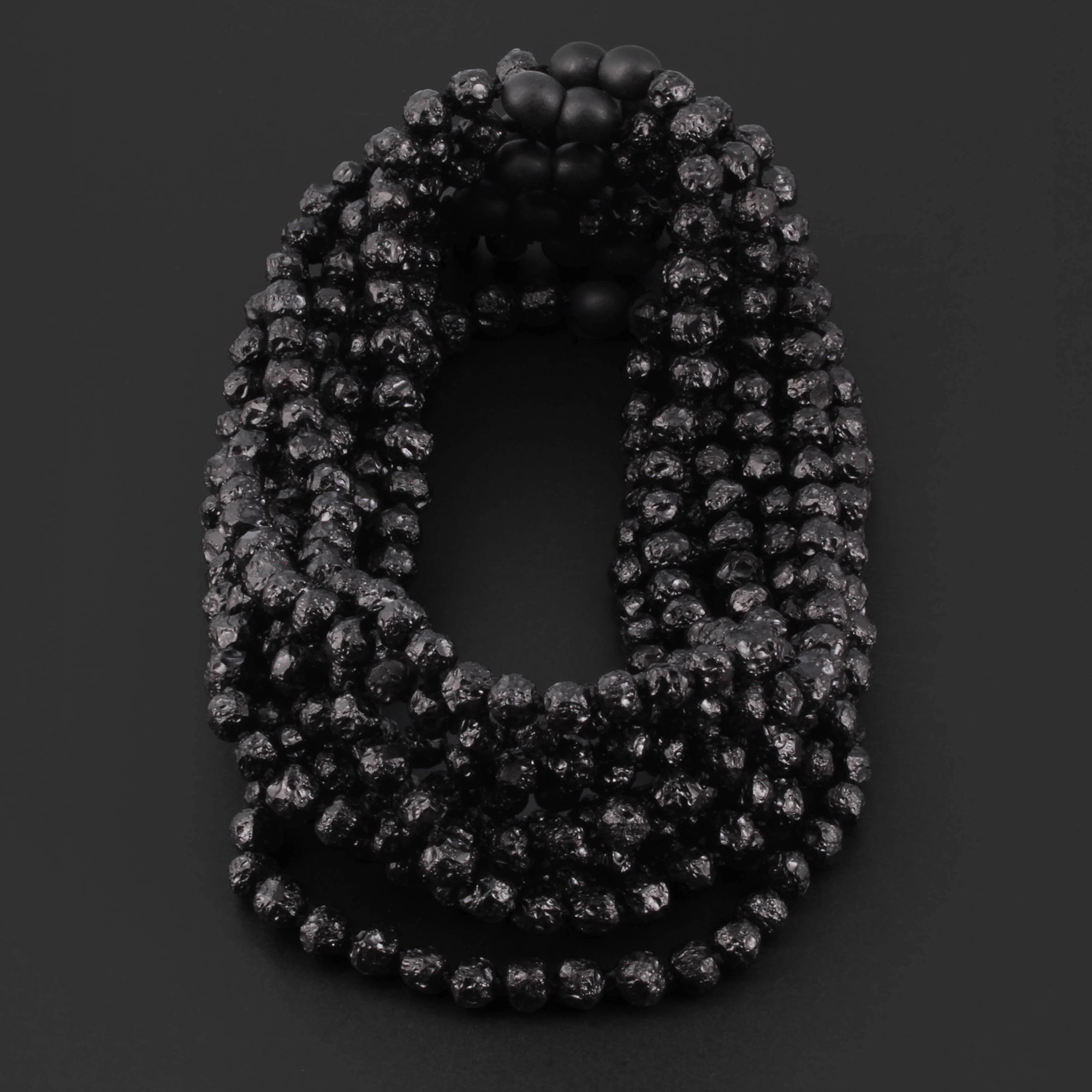 Baltic Amber Baby Teething Necklace Baroque Black Raw Finish - Wholesale Lot of 10pcs - 32cm / 12.6in - XB54B-RAW