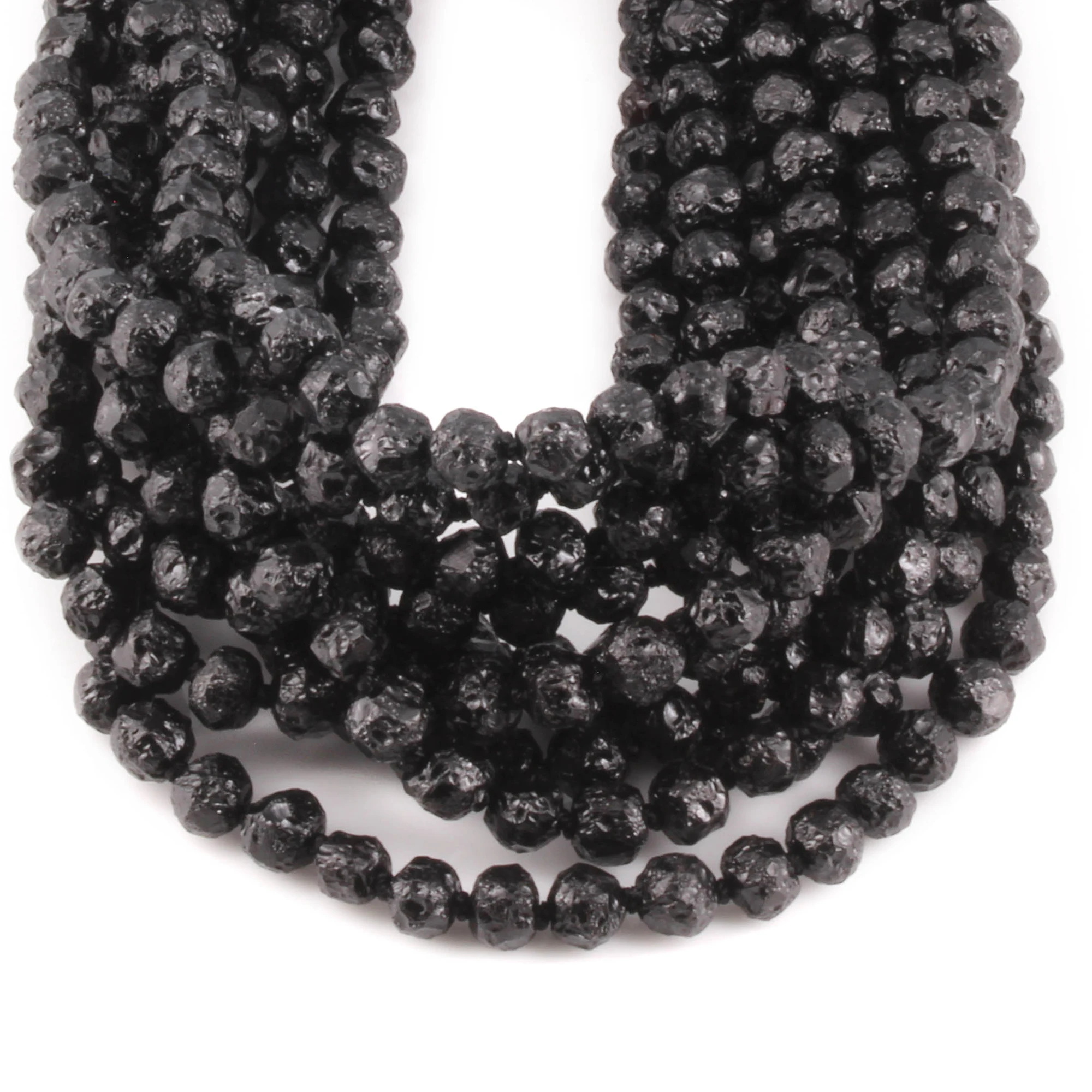 Baltic Amber Baby Teething Necklace Baroque Black Raw Finish - Wholesale Lot of 10pcs - 32cm / 12.6in - XB54B-RAW