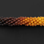 Baltic Amber Baby Teething Necklace Baroque Rainbow Raw Finish - Wholesale Lot of 10pcs - 32cm / 12.6in - XB54R2-RAW