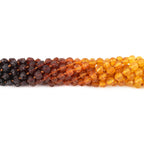 Baltic Amber Baby Teething Necklace Baroque Rainbow Raw Finish - Wholesale Lot of 10pcs - 32cm / 12.6in - XB54R2-RAW