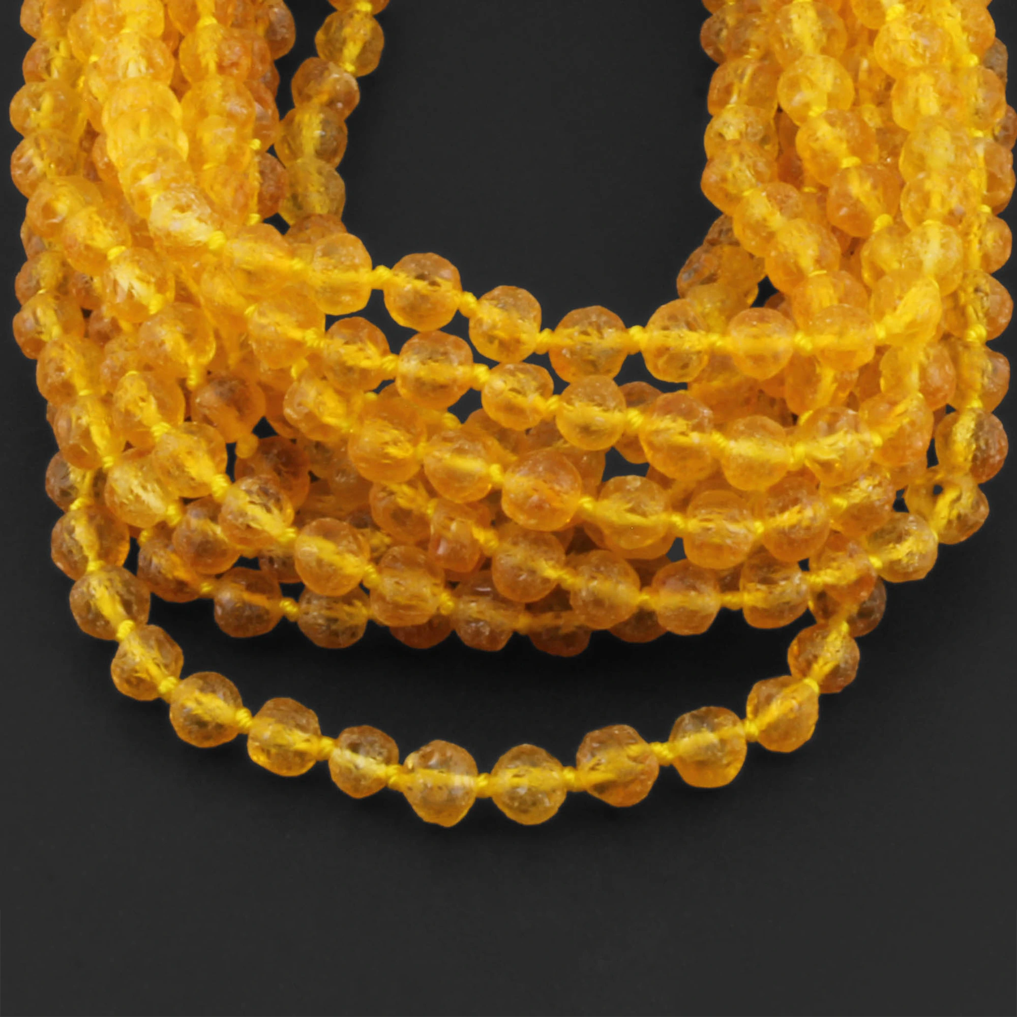 Baltic Amber Baby Teething Necklace Baroque Yellow Raw Finish - Wholesale Lot of 10pcs - 32cm / 12.6in - XB54Y-RAW