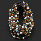 Baltic Amber, Peru Amazonite &  Azurite Baby Teething Necklace Baroque Multicolor Raw Finish - Wholesale Lot of 10pcs - 32cm / 12.6in - LE470 V2