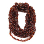 Baltic Amber Baby Teething Necklace Chips Cognac Glossy Finish - Wholesale Lot of 10pcs - 32cm / 12.6in - CH3-A