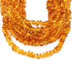 Baltic Amber Baby Teething Necklace Chips Light Cognac Glossy Finish - Wholesale Lot of 10pcs - 32cm / 12.6in - CH7