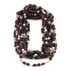 Baltic Amber & Botswana Agate Baby Teething Necklace Olive Dark Cognac Glossy Finish - Wholesale Lot of 10pcs - 32cm / 12.6in - AGL43