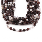 Baltic Amber & Botswana Agate Baby Teething Necklace Olive Dark Cognac Glossy Finish - Wholesale Lot of 10pcs - 32cm / 12.6in - AGL43