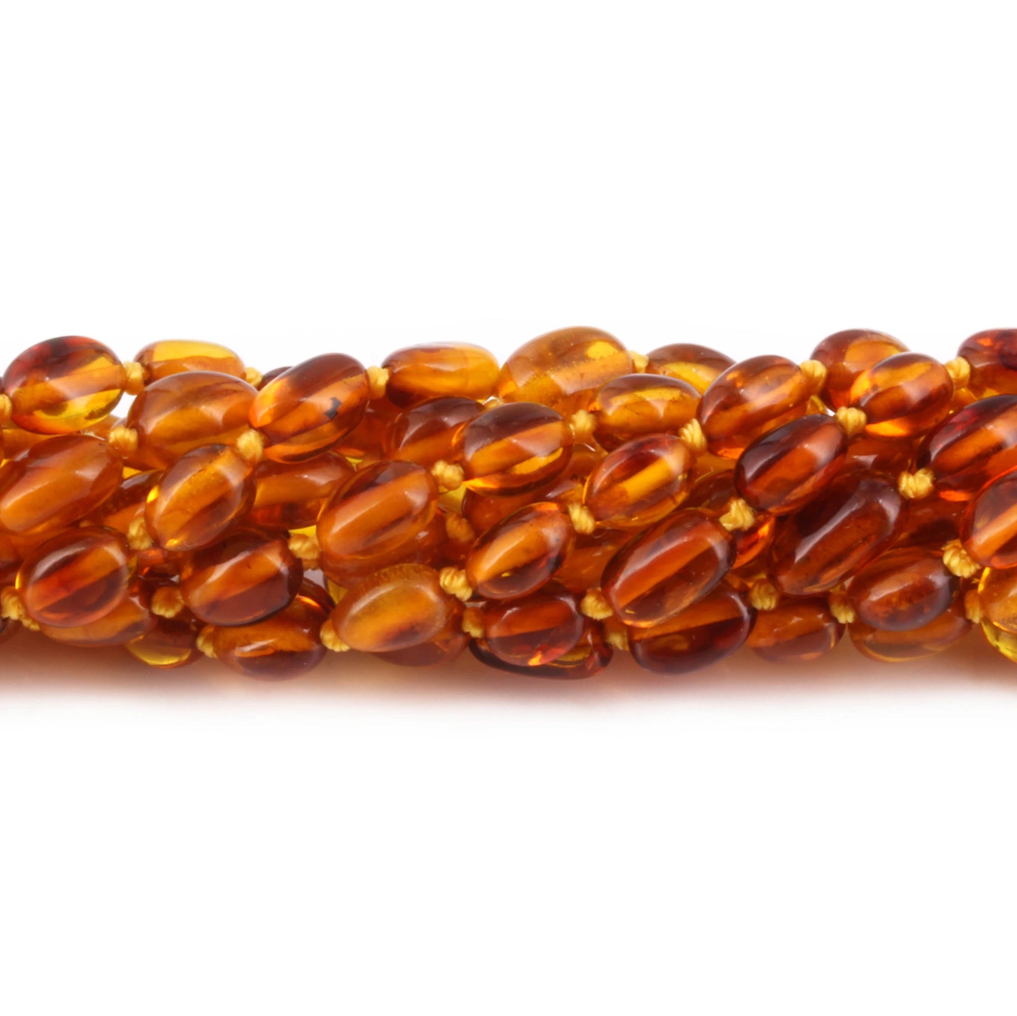 Baltic Amber Baby Teething Necklace Olive Light Cognac Glossy Finish - Wholesale Lot of 10pcs - 32cm / 12.6in - XO54LC