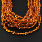 Baltic Amber Baby Teething Necklace Olive Light Cognac Glossy Finish - Wholesale Lot of 10pcs - 32cm / 12.6in - XO54LC