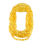 Baltic Amber Baby Teething Necklace Olive Yellow Glossy Finish - Wholesale Lot of 10pcs - 32cm / 12.6in - XO54Y