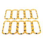 Baltic Amber, Azurite & Lapis Lazuli Baby Teething Necklace Roundel Milky Yellow Glossy Finish - Wholesale Lot of 10pcs - 32cm / 12.6in - AGL44