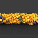Baltic Amber, Azurite & Lapis Lazuli Baby Teething Necklace Roundel Milky Yellow Glossy Finish - Wholesale Lot of 10pcs - 32cm / 12.6in - AGL44