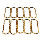 Baltic Amber Baby Teething Necklace Roundel Multicolor Glossy Finish - Wholesale Lot of 10pcs - 32cm / 12.6in - XR53M2