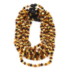 Baltic Amber Baby Teething Necklace Roundel Multicolor Glossy Finish - Wholesale Lot of 10pcs - 32cm / 12.6in - XR53M2