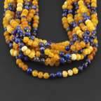 Baltic Amber & Sodalite Baby Teething Necklace Baroque Milky Glossy Finish - Wholesale Lot of 10pcs - 32cm / 12.6in - AGL45