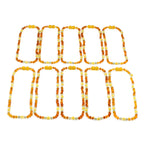 Baltic Amber & Green Aventurine Junior Necklace Baroque Light Cognac Glossy Finish - Wholesale Lot of 10pcs - 38cm / 15in - JN76 V2